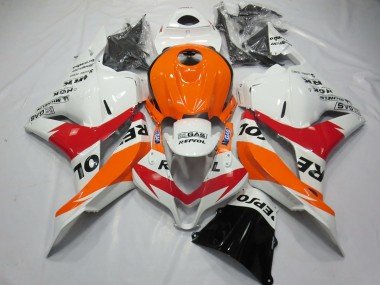Blanco Rojo & Naranja Repsol 09-12 CBR600RR Carenados Moto