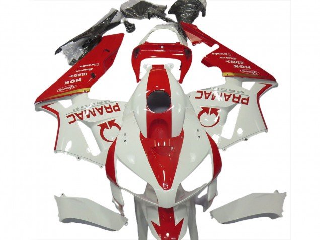 Blanco & Rojo Personalizado 05-06 CBR600RR Carenados Moto Blanco & Rojo Personalizado 05-06 CBR600RR Carenados Moto
