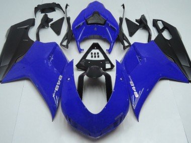 Brillante Azul & Negro 07-14 Ducati 848 1098 1198 Carenados Moto