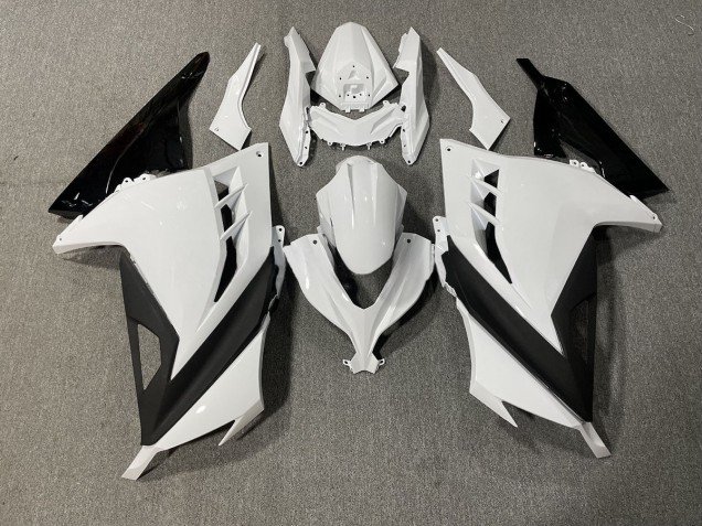 Brillo Nítido Blanco & Negro 13-18 Ninja 300 Carenados Moto Brillo Nítido Blanco & Negro 13-18 Ninja 300 Carenados Moto
