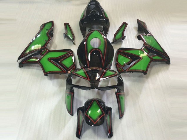 Contorno Verde & Rojo 05-06 CBR600RR Carenados Moto Contorno Verde & Rojo 05-06 CBR600RR Carenados Moto