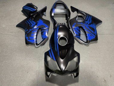 Cráneo Negro Mate & Azul 01-03 CBR600 F4i Carenados Moto