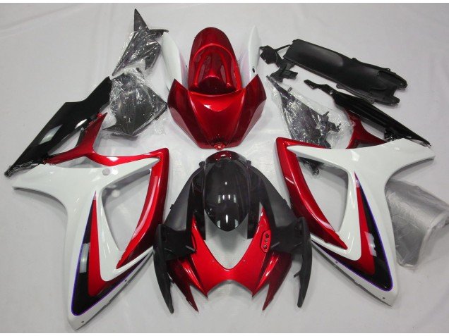 Degradado Rojo & Blanco 06-07 GSXR 600-750 Carenados Moto Degradado Rojo & Blanco 06-07 GSXR 600-750 Carenados Moto
