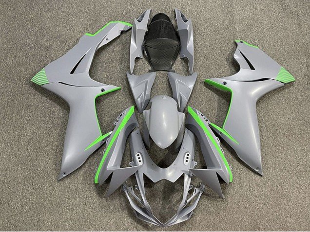Detalles En Gris Nardo Mate & Verde 11-24 GSXR 600-750 Carenados Moto Detalles En Gris Nardo Mate & Verde 11-24 GSXR 600-750 Carenados Moto