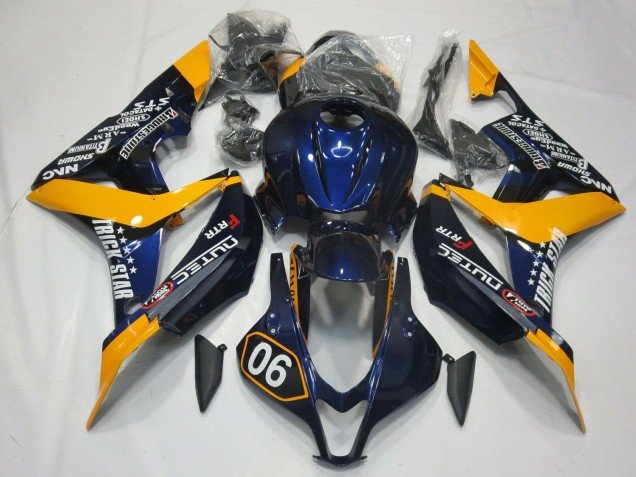 Especial Azul Profundo & Amarillo 07-08 CBR600RR Carenados Moto Especial Azul Profundo & Amarillo 07-08 CBR600RR Carenados Moto