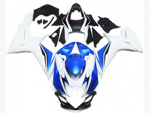 Estilo Blanco Brillante & Azul 11-24 GSXR 600-750 Carenados Moto Estilo Blanco Brillante & Azul 11-24 GSXR 600-750 Carenados Moto