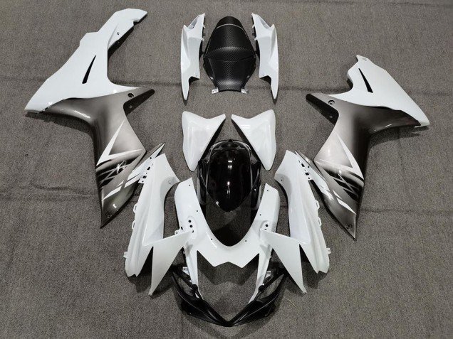 Estilo Blanco Brillante & Plateado 11-24 GSXR 600-750 Carenados Moto Estilo Blanco Brillante & Plateado 11-24 GSXR 600-750 Carenados Moto