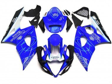 Estilo Corona Azul & Blanco 05-06 GSXR 1000 Carenados Moto