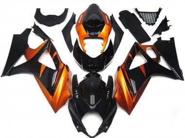 Estilo Naranja & Negro Brillante 07-08 GSXR 1000 Carenados Moto