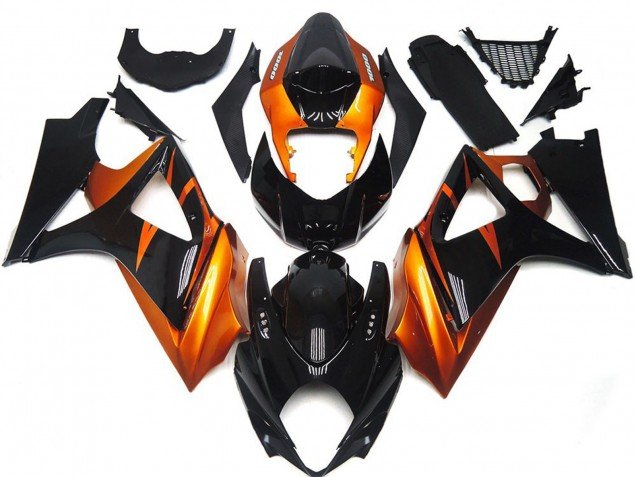 Estilo Naranja & Negro Brillante 07-08 GSXR 1000 Carenados Moto Estilo Naranja & Negro Brillante 07-08 GSXR 1000 Carenados Moto
