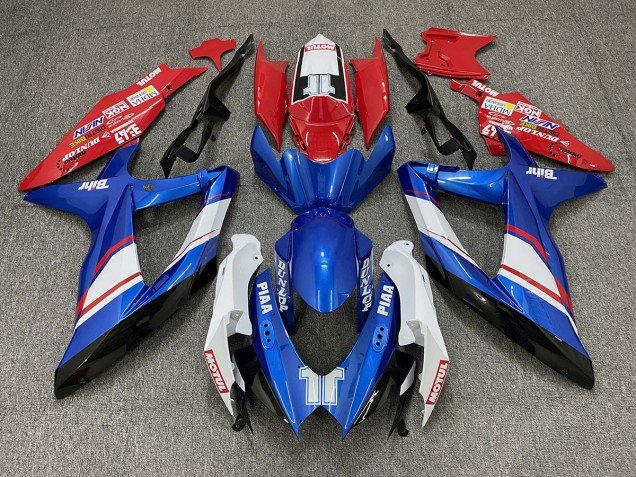 Estilo Personalizado Rojo Azul & Blanco Brillante 08-10 GSXR 600-750 Carenados Moto Estilo Personalizado Rojo Azul & Blanco Brillante 08-10 GSXR 600-750 Carenados Moto