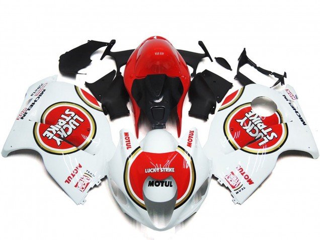 Estilo Rojo Lucky Strike 97-07 GSXR 1300 Carenados Moto