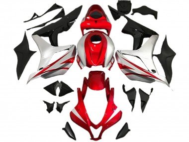 Estilo Rojo & Plateado OEM 07-08 CBR600RR Carenados Moto