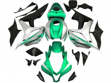 Estilo Verde Brillante & Plateado OEM 07-08 CBR600RR Carenados Moto