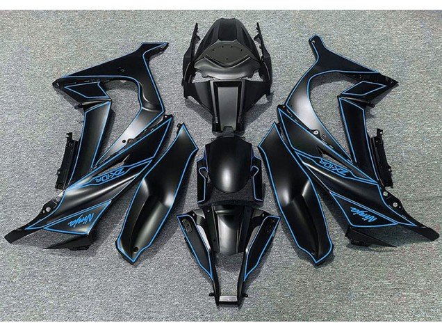 Forro Negro Mate & Azul 11-15 ZX10R Carenados Moto Forro Negro Mate & Azul 11-15 ZX10R Carenados Moto