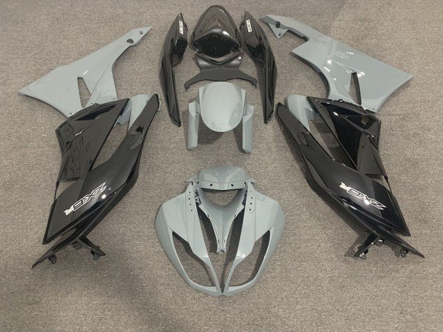 Gris Brillante & Negro 09-12 ZX6R Carenados Moto