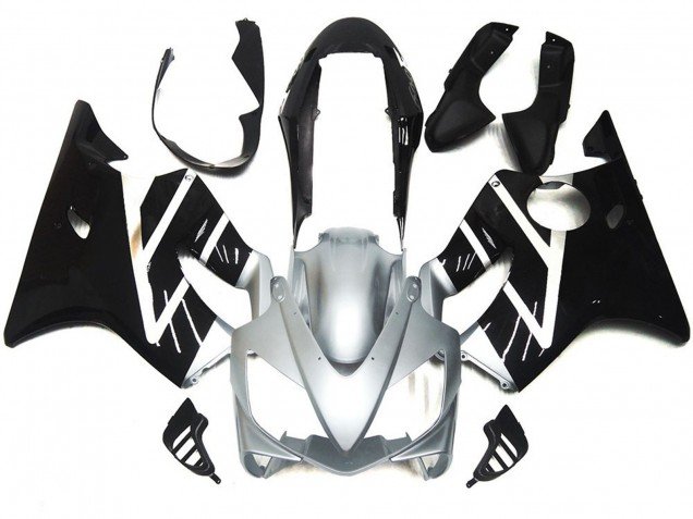 Gris Plateado & Negro Brillante 04-07 CBR600 F4i Carenados Moto Gris Plateado & Negro Brillante 04-07 CBR600 F4i Carenados Moto