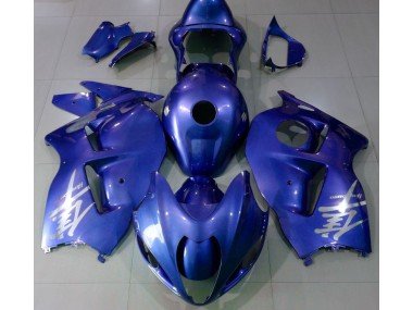 Logotipo Azul Brillante & Plateado 97-07 GSXR 1300 Carenados Moto