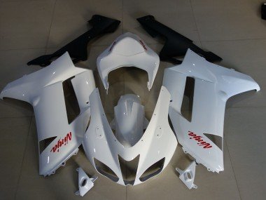 Logotipos En Blanco Brillante & Rojo 07-08 ZX6R Carenados Moto