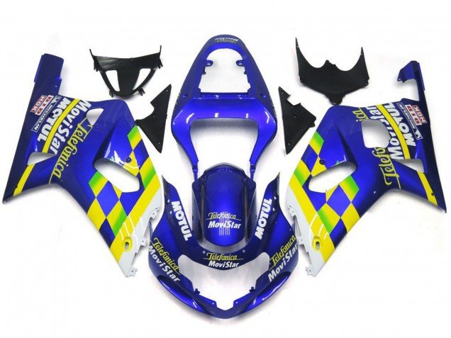 Movistar Azul Brillo 01-03 GSXR 600-750 Carenados Moto Movistar Azul Brillo 01-03 GSXR 600-750 Carenados Moto
