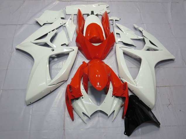 Naranja & Blanco 06-07 GSXR 600-750 Carenados Moto Naranja & Blanco 06-07 GSXR 600-750 Carenados Moto