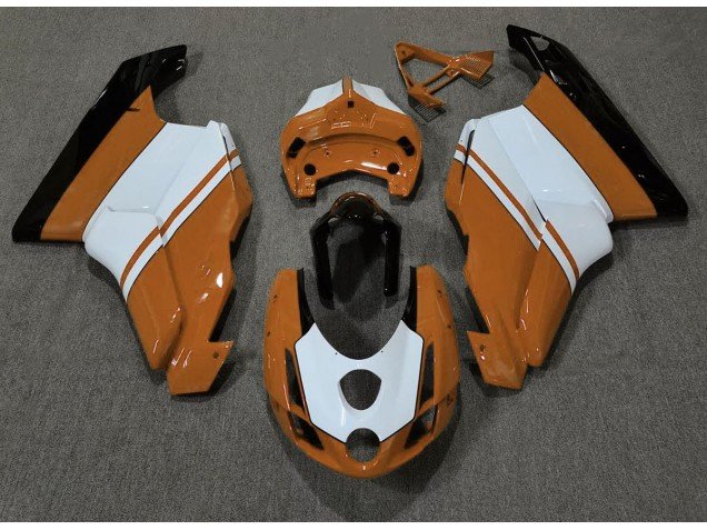 Naranja Brillante & Blanco 03-04 Ducati 749 999 Carenados Moto