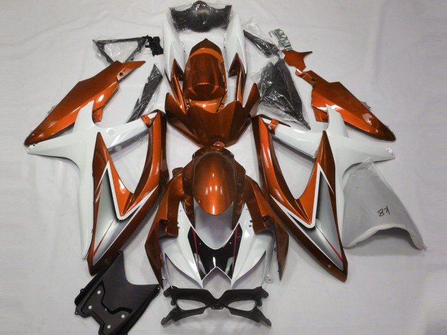 Naranja Brillante & Blanco 08-10 GSXR 600-750 Carenados Moto Naranja Brillante & Blanco 08-10 GSXR 600-750 Carenados Moto