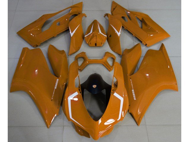 Naranja Brillante & Blanco 11-14 Ducati 1199 Carenados Moto