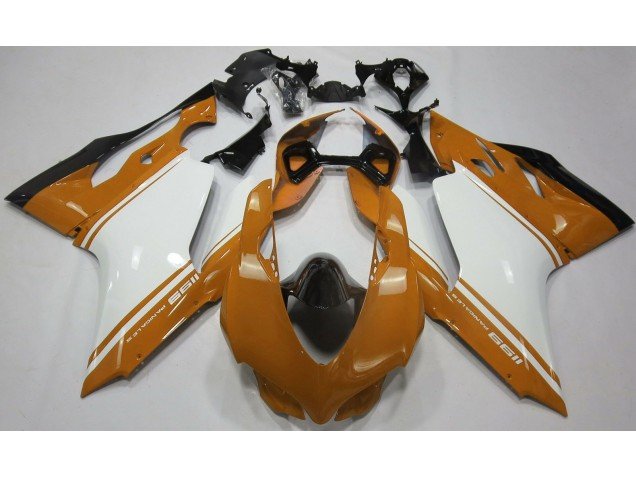 Naranja Brillante Blanco & Negro 11-14 Ducati 1199 Carenados Moto Naranja Brillante Blanco & Negro 11-14 Ducati 1199 Carenados Moto
