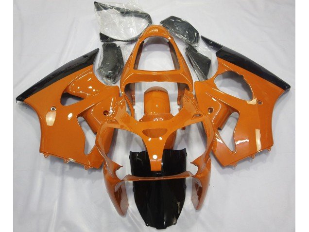 Naranja Brillante & Negro 00-02 ZX6R Carenados Moto Naranja Brillante & Negro 00-02 ZX6R Carenados Moto