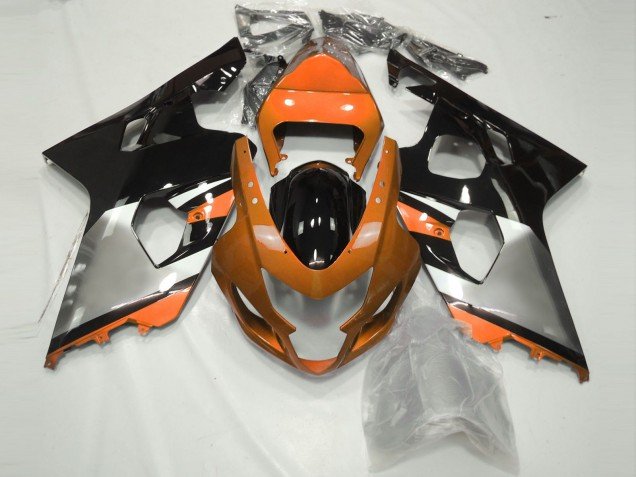 Naranja Plata & Negro 04-05 GSXR 600-750 Carenados Moto Naranja Plata & Negro 04-05 GSXR 600-750 Carenados Moto