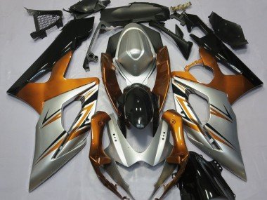 Naranja Plata & Negro 05-06 GSXR 1000 Carenados Moto