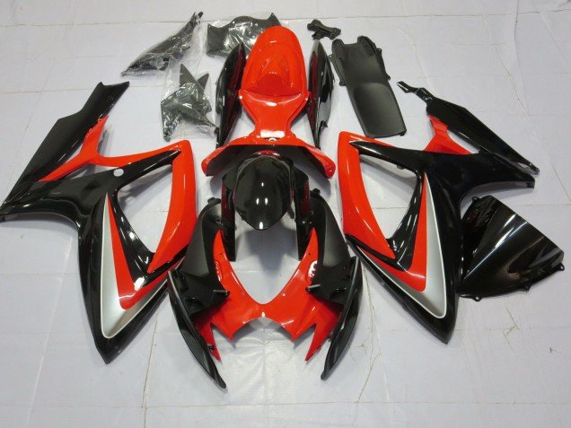 Naranja Plata & Negro 06-07 GSXR 600-750 Carenados Moto Naranja Plata & Negro 06-07 GSXR 600-750 Carenados Moto