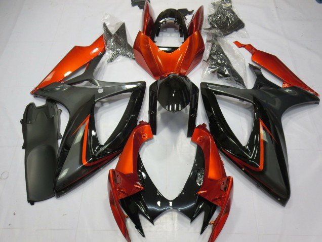 Naranja Quemado & Gris 06-07 GSXR 600-750 Carenados Moto Naranja Quemado & Gris 06-07 GSXR 600-750 Carenados Moto