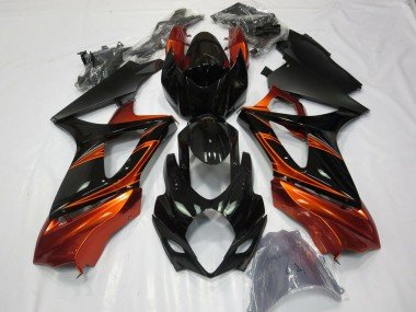 Naranja Quemado & Negro 07-08 GSXR 1000 Carenados Moto