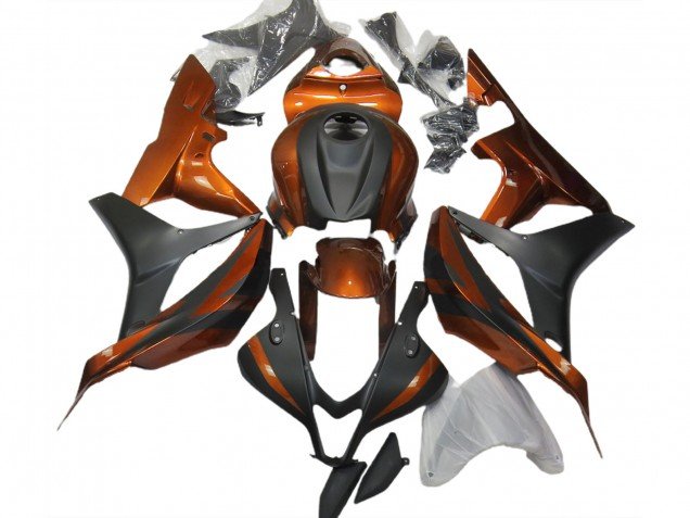 Naranja Quemado & Negro Mate 07-08 CBR600RR Carenados Moto Naranja Quemado & Negro Mate 07-08 CBR600RR Carenados Moto