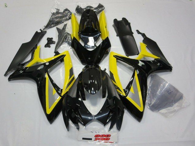 Negro & Amarillo 06-07 GSXR 600-750 Carenados Moto Negro & Amarillo 06-07 GSXR 600-750 Carenados Moto