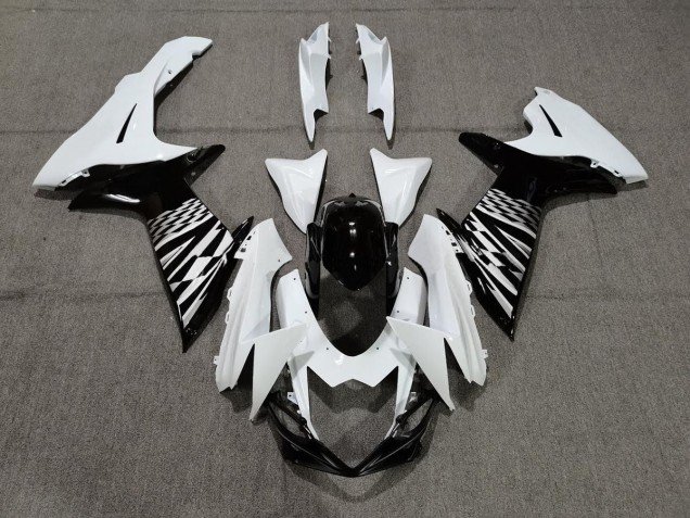 Negro Blanco & Plata 11-24 GSXR 600-750 Carenados Moto Negro Blanco & Plata 11-24 GSXR 600-750 Carenados Moto