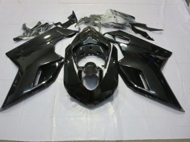 Negro Brillante 07-14 Ducati 848 1098 1198 Carenados Moto
