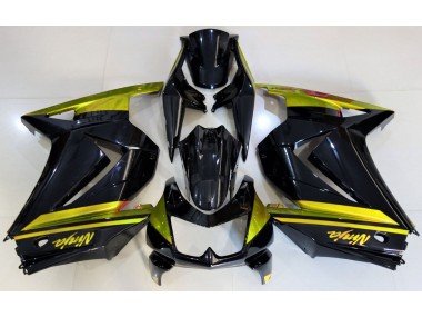 Negro Brillante & Amarillo 08-12 Ninja 250 Carenados Moto