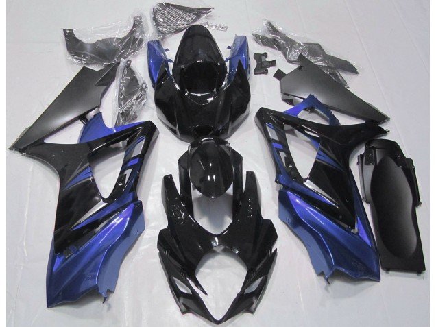 Negro Brillante & Azul 07-08 GSXR 1000 Carenados Moto Negro Brillante & Azul 07-08 GSXR 1000 Carenados Moto