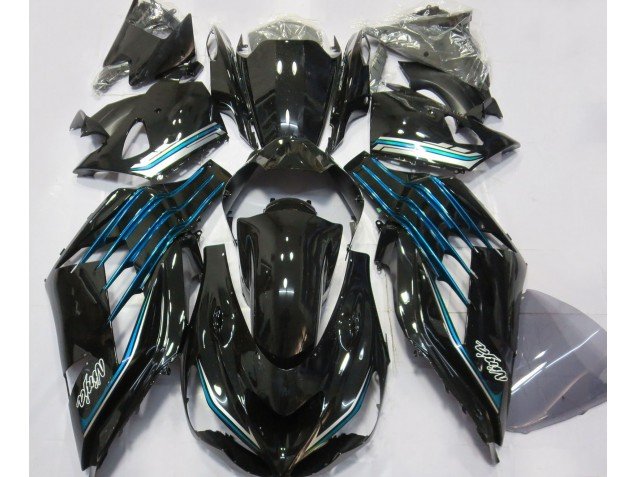 Negro Brillante & Azul Claro 12-21 ZX14R Carenados Moto Negro Brillante & Azul Claro 12-21 ZX14R Carenados Moto