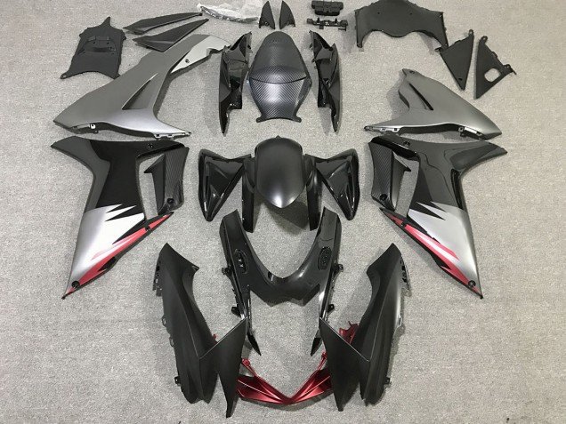 Negro Brillante & Gris Mate 11-24 GSXR 600-750 Carenados Moto Negro Brillante & Gris Mate 11-24 GSXR 600-750 Carenados Moto