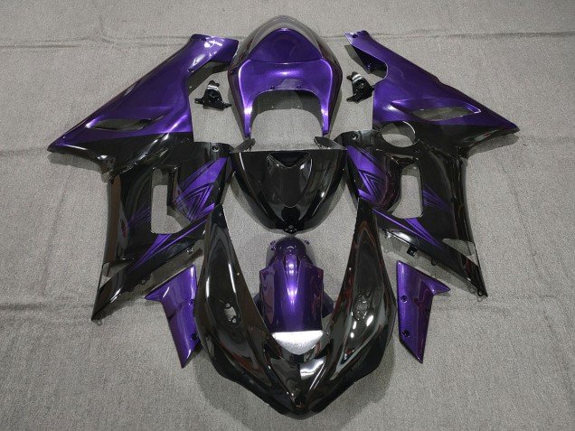Negro Brillante & Morado 05-06 ZX6R Carenados Moto