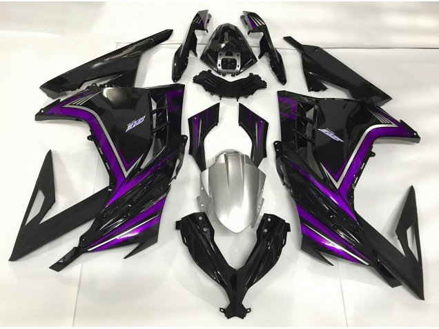 Negro Brillante & Morado 13-18 Ninja 300 Carenados Moto Negro Brillante & Morado 13-18 Ninja 300 Carenados Moto