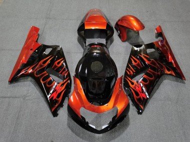 Negro Brillante & Naranja 01-03 GSXR 600-750 Carenados Moto