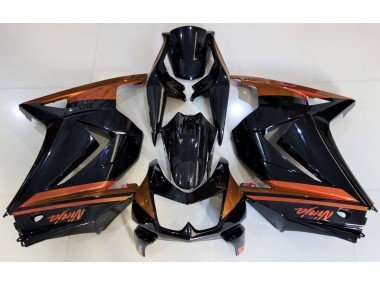 Negro Brillante & Naranja 08-12 Ninja 250 Carenados Moto