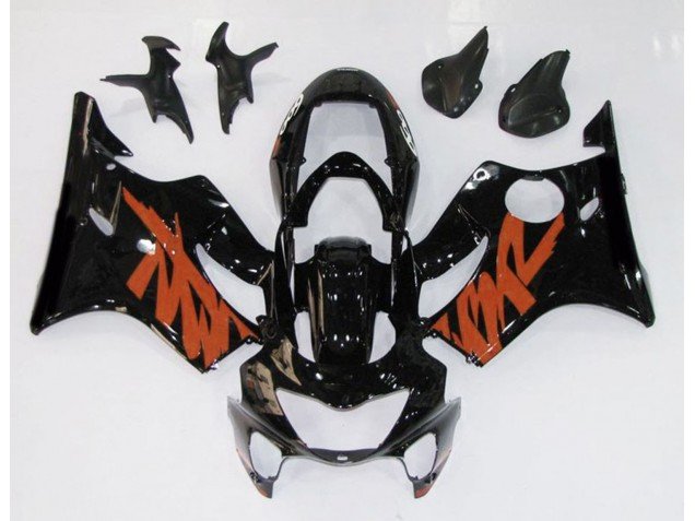 Negro Brillante & Naranja 99-00 CBR600 F4 Carenados Moto Negro Brillante & Naranja 99-00 CBR600 F4 Carenados Moto
