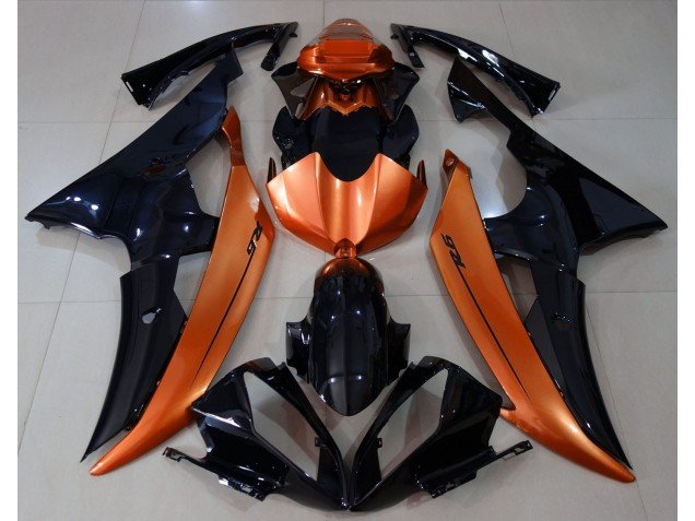 Negro Brillante & Naranja Claro 08-16 R6 Carenados Moto Negro Brillante & Naranja Claro 08-16 R6 Carenados Moto