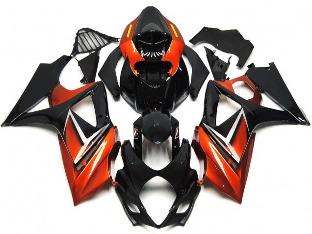 Negro Brillante & Oro Bronce 07-08 GSXR 1000 Carenados Moto Negro Brillante & Oro Bronce 07-08 GSXR 1000 Carenados Moto